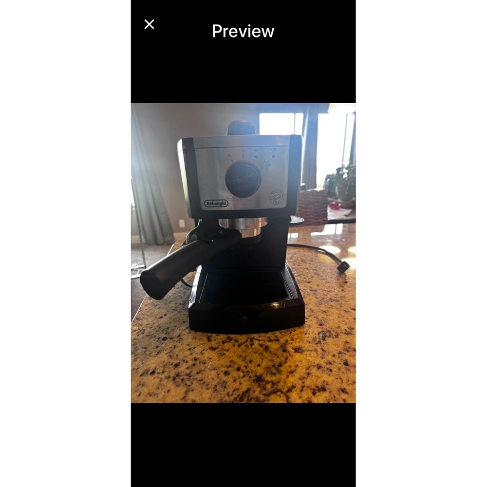 DeLonghi Espresso Cappuccino Maker Black Stainless EC155 15 Bar Pump Machine
